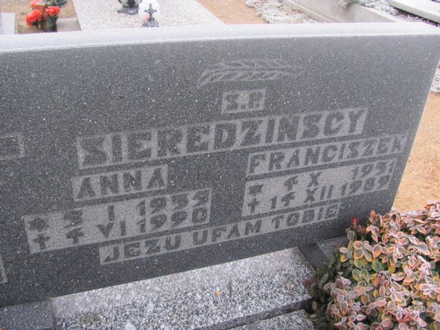 Anna Sieredzińska 1955 Korfantów - Grobonet - Wyszukiwarka osób pochowanych