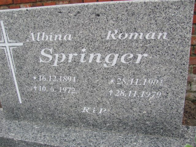 Albina Springer 1894 Korfantów - Grobonet - Wyszukiwarka osób pochowanych