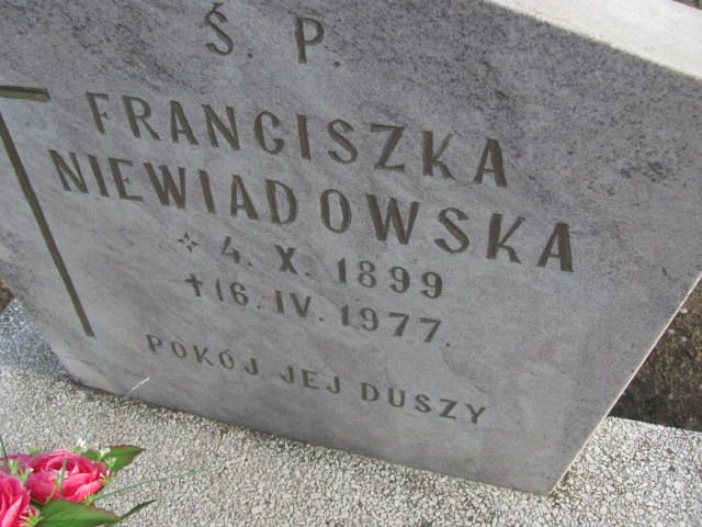 Franciszka Niewiadowska 1899 Korfantów - Grobonet - Wyszukiwarka osób pochowanych